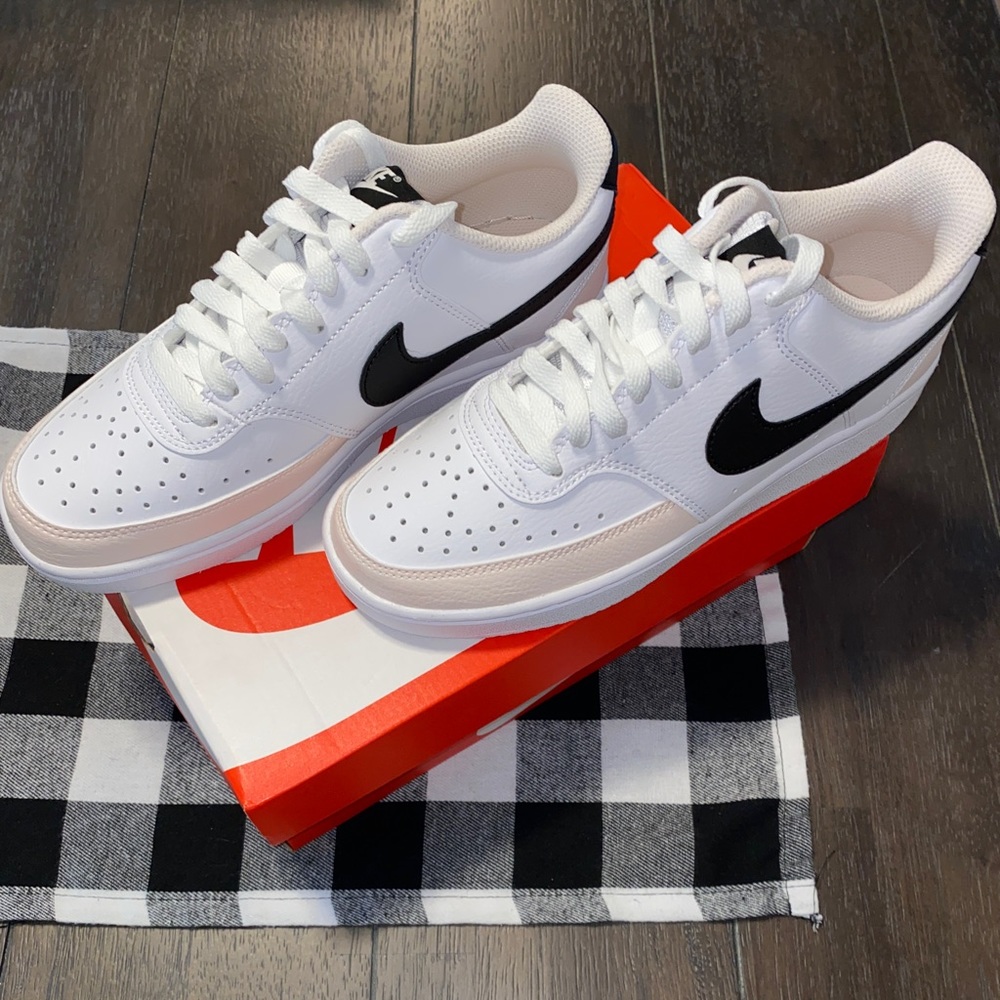 Nike Women's Court Vision Low Text Nature Shoes
Color: White/Beige Size: 7.5